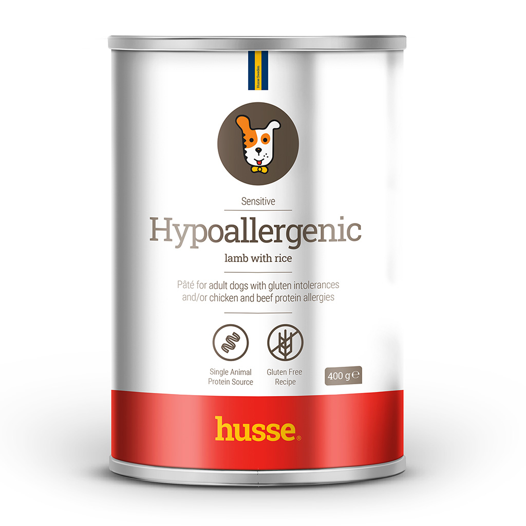 HYPOALLERGENIC | Pate delicios, fără gluten, cu miel și orez, pentru câinii adulți cu sensibilități digestive